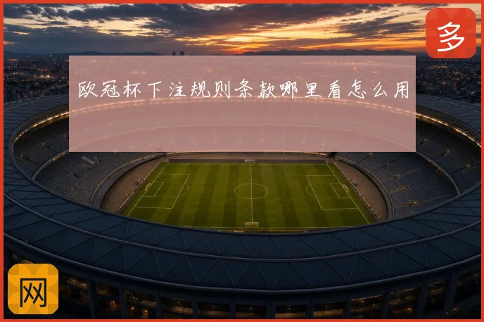欧冠杯下注规则条款哪里看怎么用